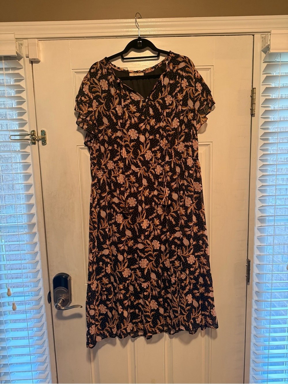 Black Maxi Dress with Pink Floral Print - Elegant Everyday Maxi